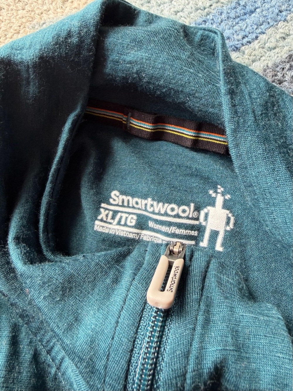 Smartwool Teal Women's Merino Quarter-Zip Pullover size XL - Picture 2 of 4